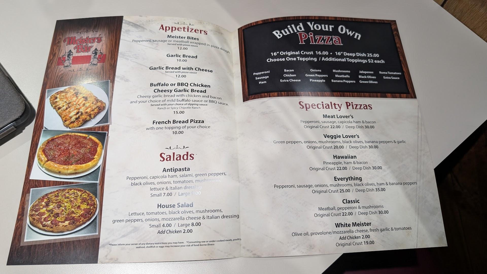 Meister's Bar Menu image 2